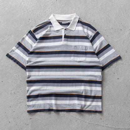 Vintage 90s Rusty Striped Polo Shirt - L