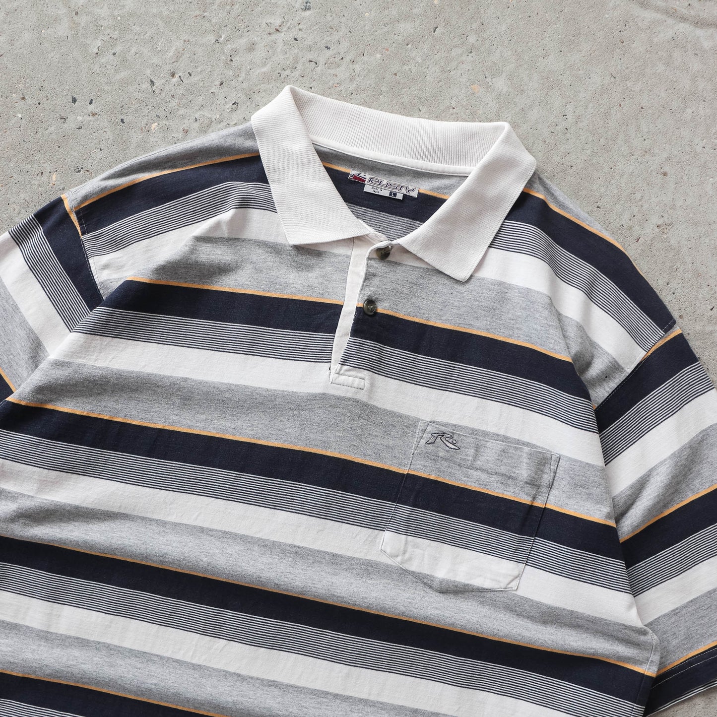 Vintage 90s Rusty Striped Polo Shirt - L