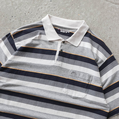 Vintage 90s Rusty Striped Polo Shirt - L