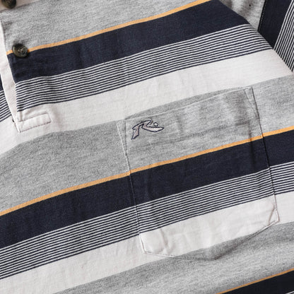 Vintage 90s Rusty Striped Polo Shirt - L