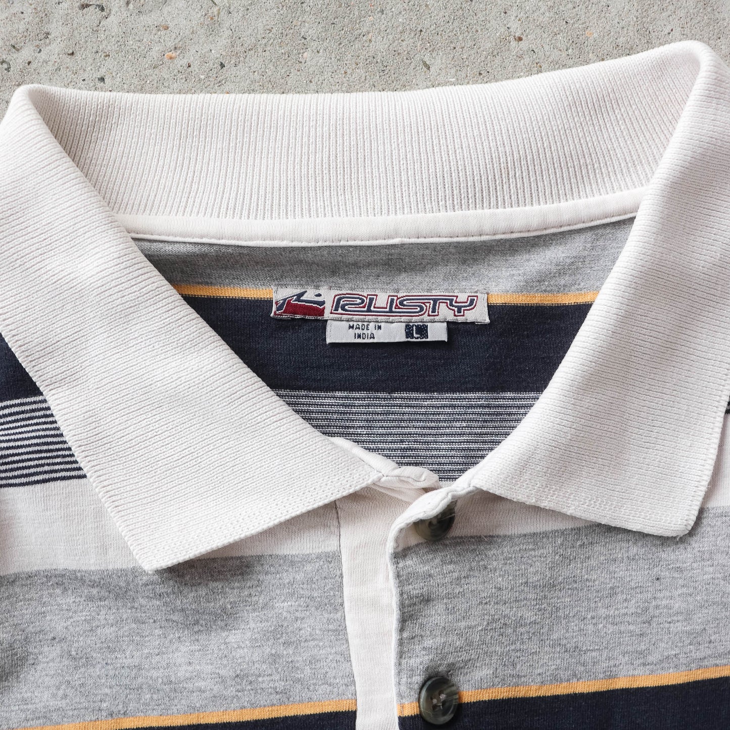 Vintage 90s Rusty Striped Polo Shirt - L