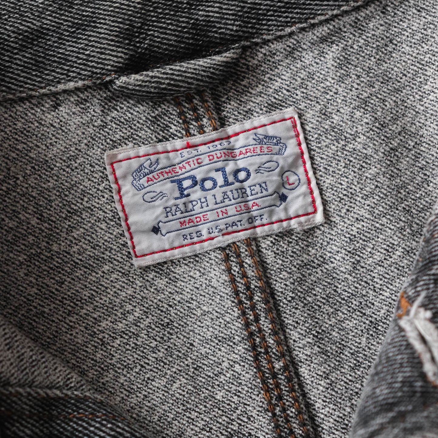 Vintage 80s Polo Ralph Lauren Dungarees Denim Jacket - L