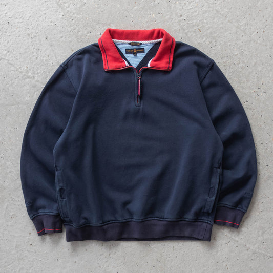 Vintage 90s Tommy Hilfiger 1/4 Zip Sweatshirt - L