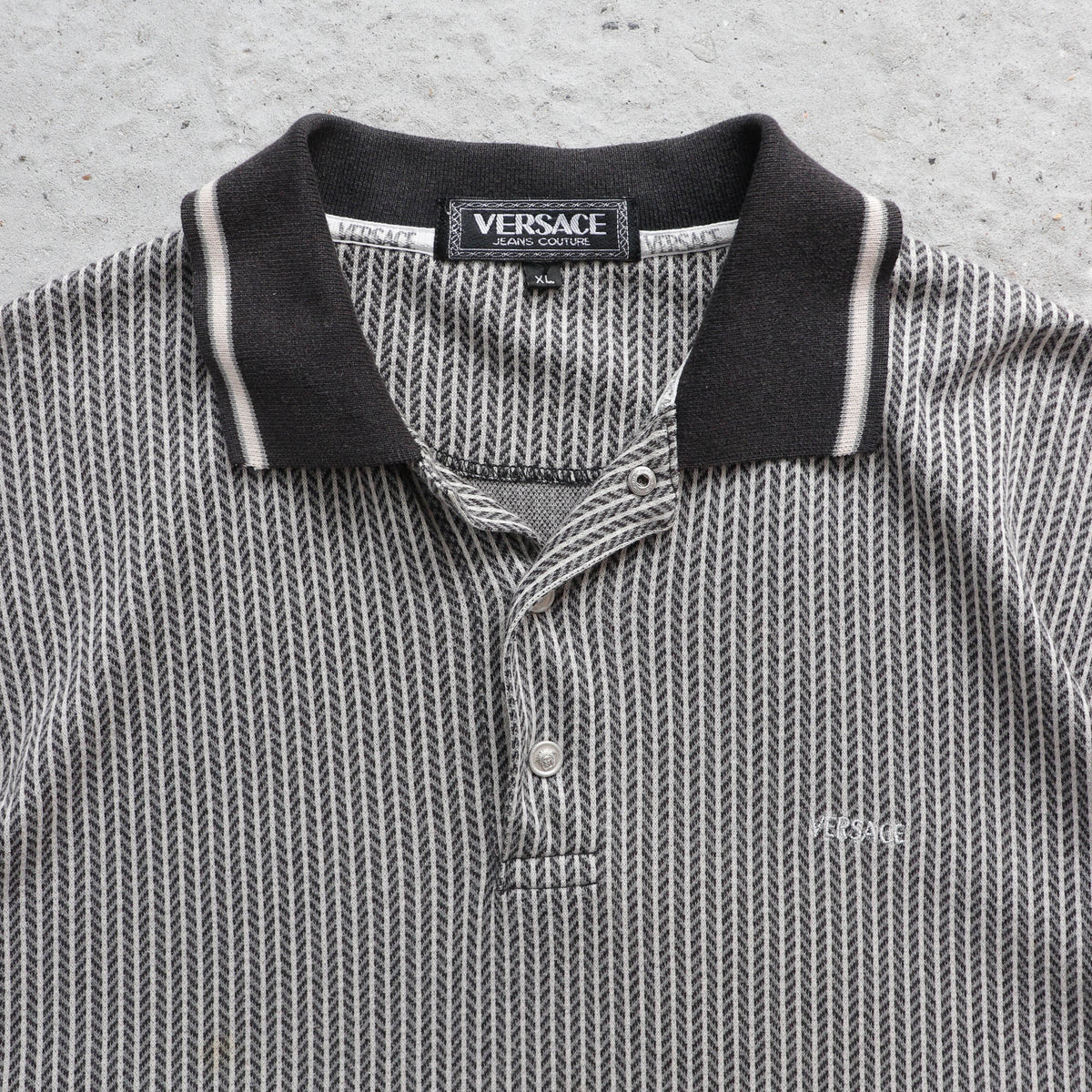 Versace Jeans Couture Patterned Polo Shirt – 90s (XL)