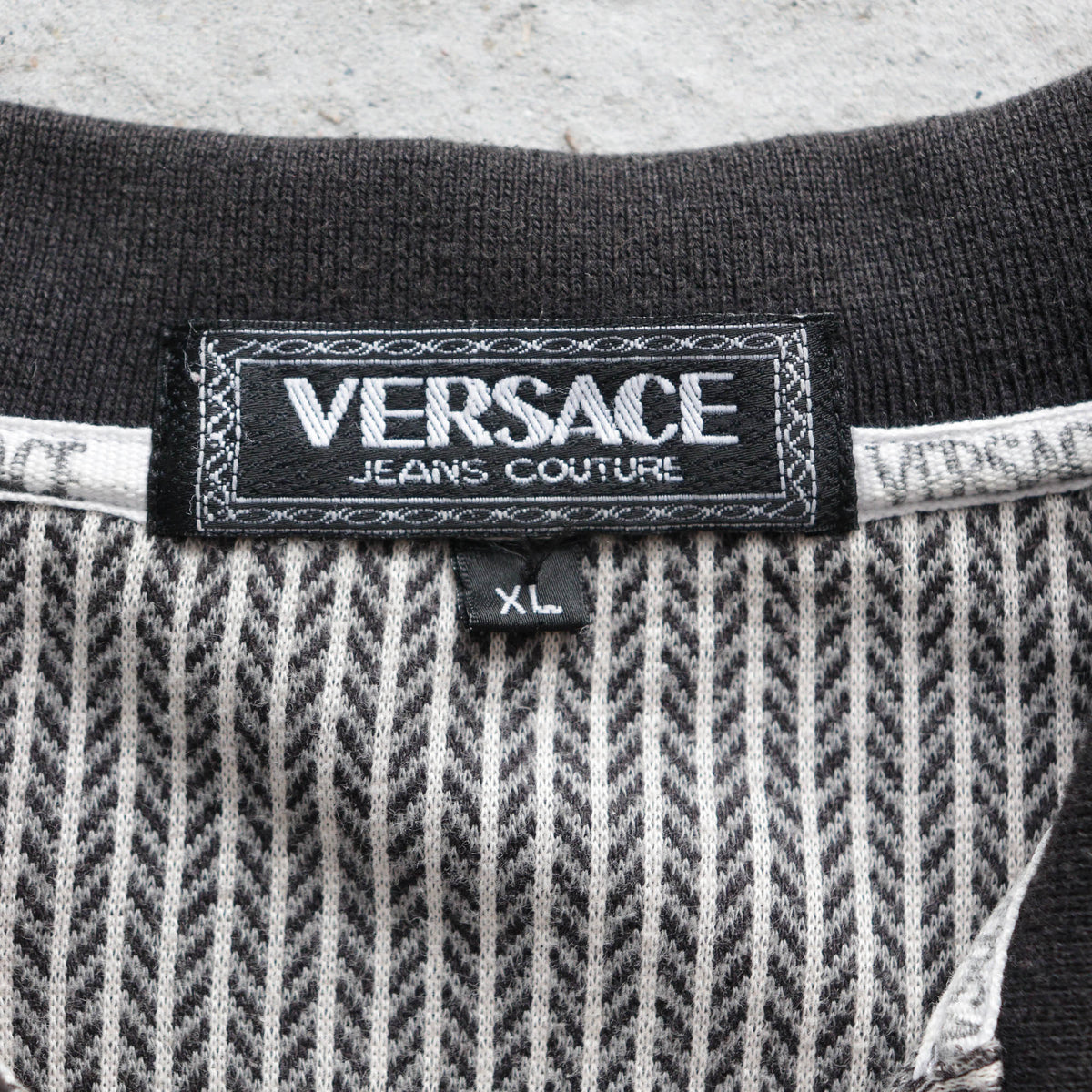 Versace Jeans Couture Patterned Polo Shirt – 90s (XL)