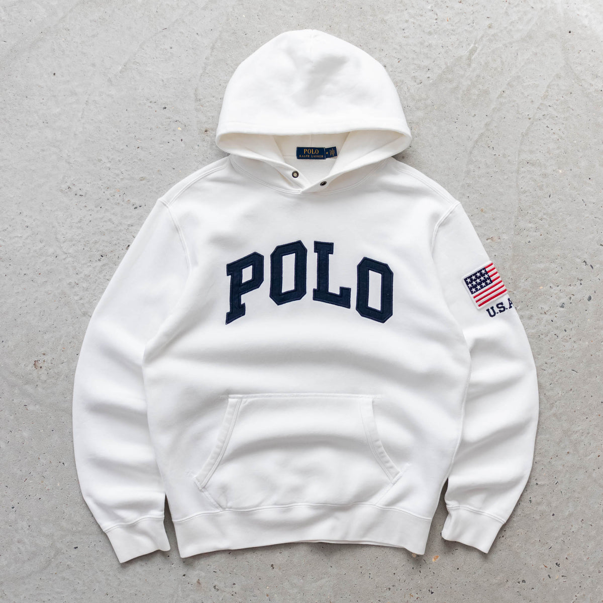 Polo Ralph Lauren USA Spellout Hoodie – 2000s (M)