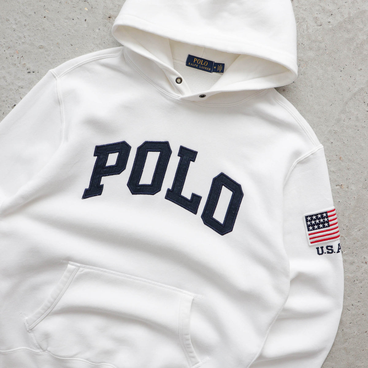 Polo Ralph Lauren USA Spellout Hoodie – 2000s (M)