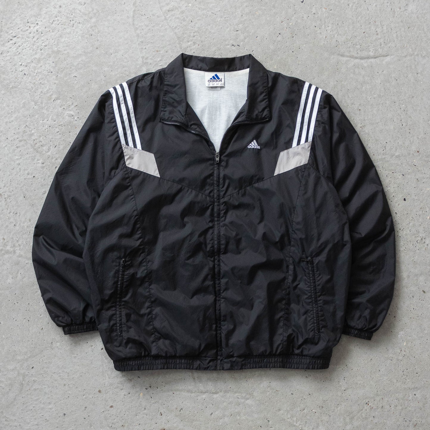 Vintage 90s Adidas 3 - Stripe Windbreaker Jacket - XXL - AL Vintage