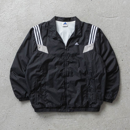 Vintage 90s Adidas 3 - Stripe Windbreaker Jacket - XXL - AL Vintage