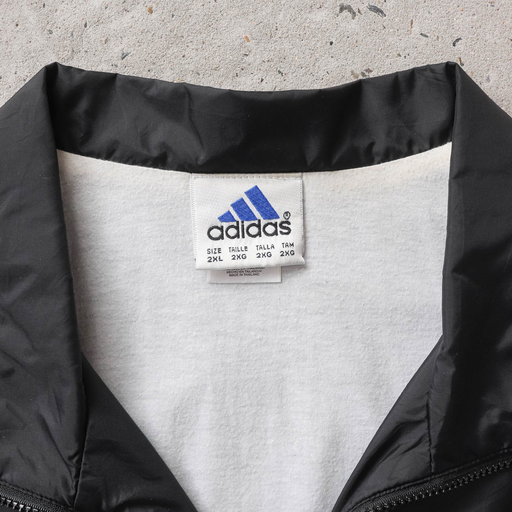 Vintage 90s Adidas 3 - Stripe Windbreaker Jacket - XXL - AL Vintage