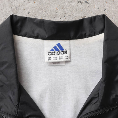 Vintage 90s Adidas 3 - Stripe Windbreaker Jacket - XXL - AL Vintage