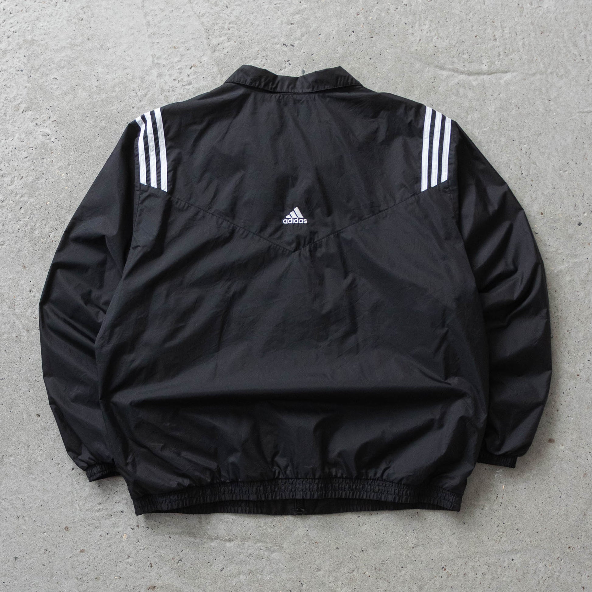 Vintage 90s Adidas 3 - Stripe Windbreaker Jacket - XXL - AL Vintage
