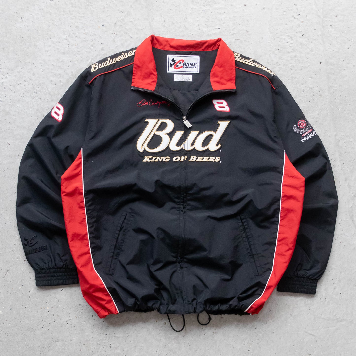 Budweiser Dale Earnhardt NASCAR Windbreaker Jacket - 90s (L)