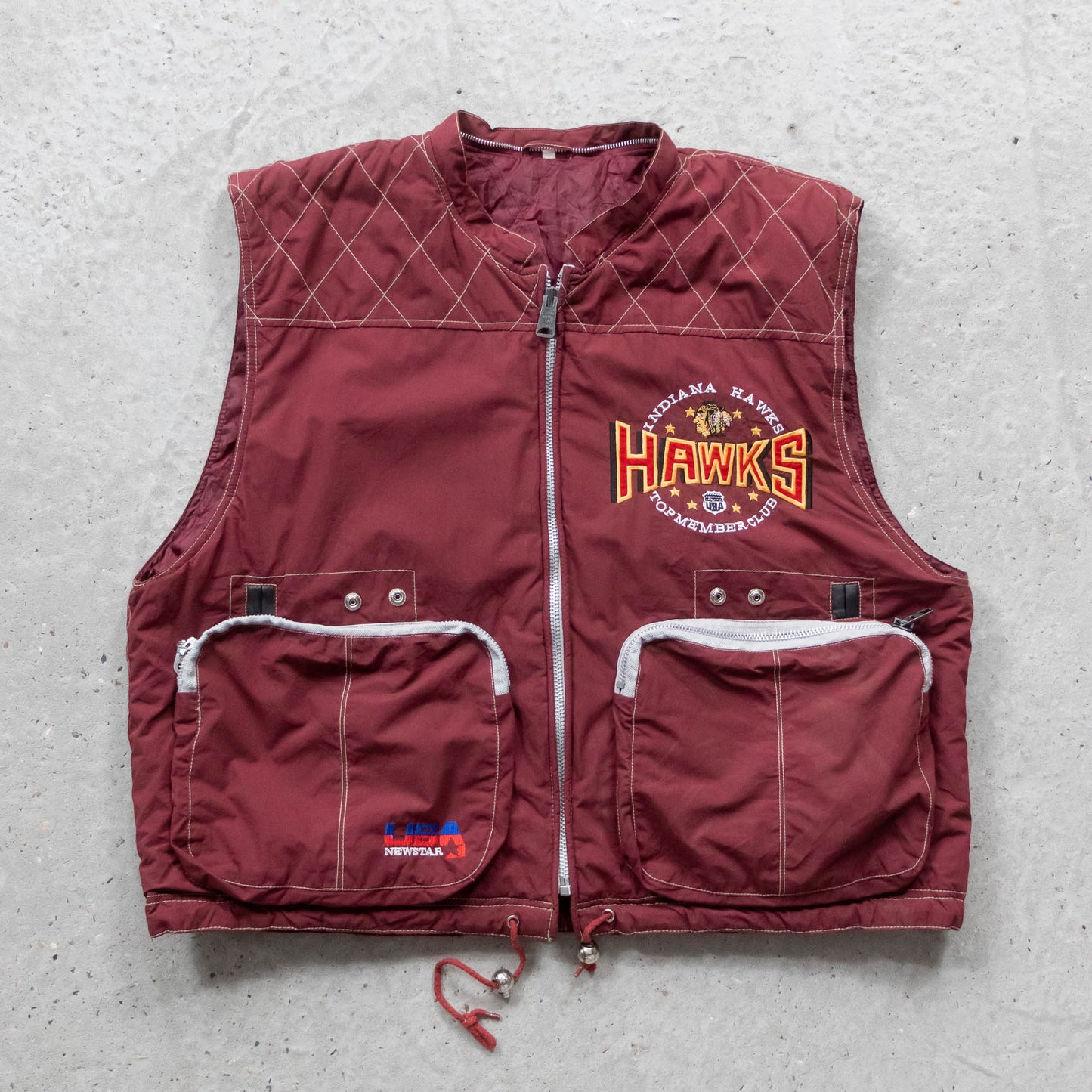 Indiana Hawks Quilted Utility Vest - 90s (XL)