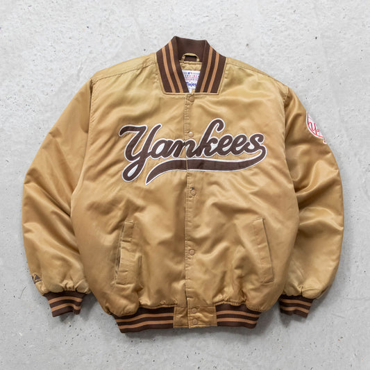 New York Yankees Majestic Satin Bomber Jacket - 90s (XL)