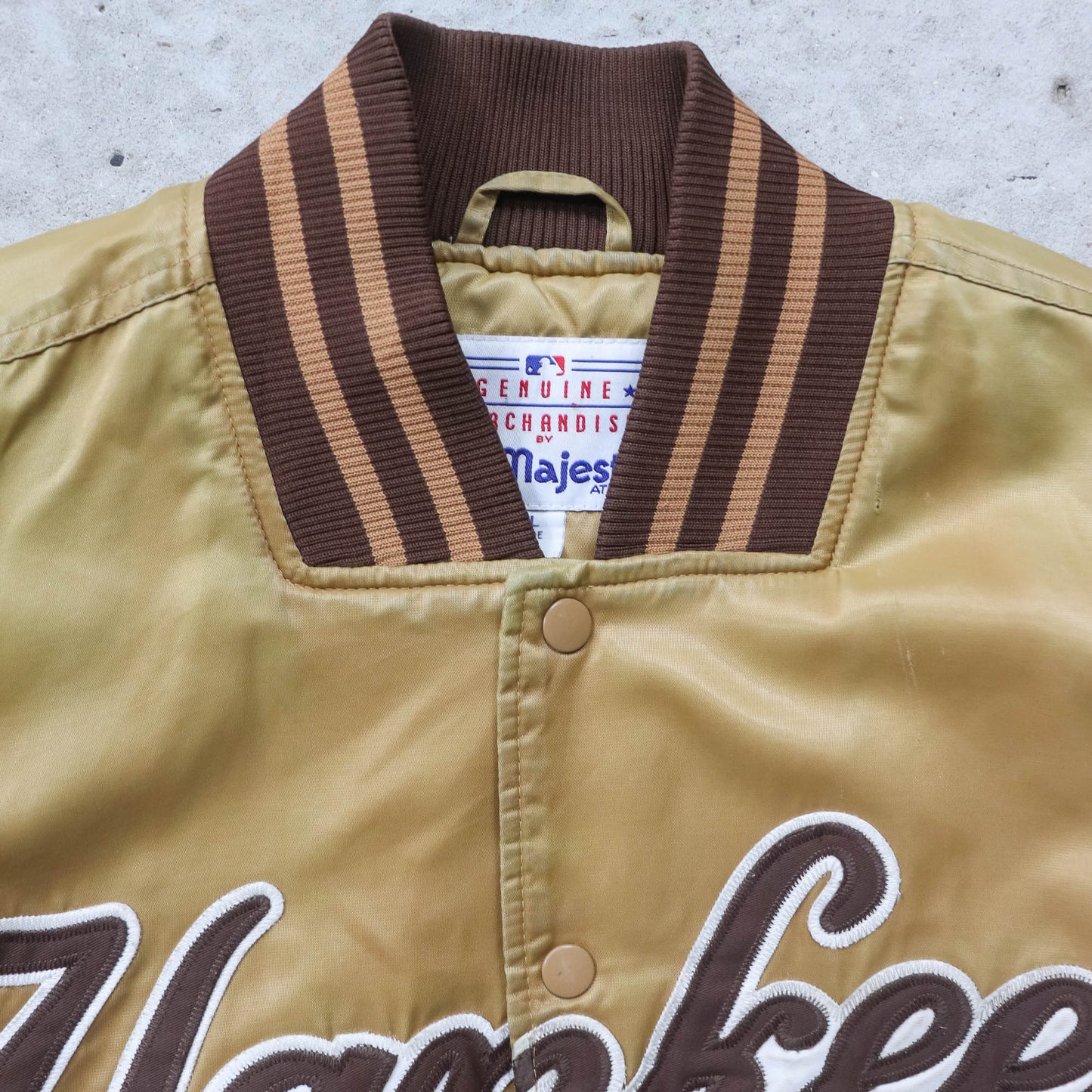 New York Yankees Majestic Satin Bomber Jacket - 90s (XL)