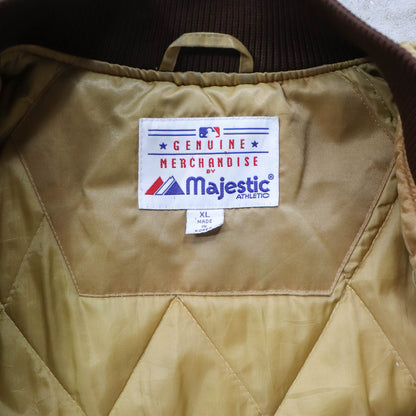 New York Yankees Majestic Satin Bomber Jacket - 90s (XL)