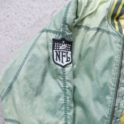 Green Bay Packers Campri Quilted Bomber Jacket - 90s (L)