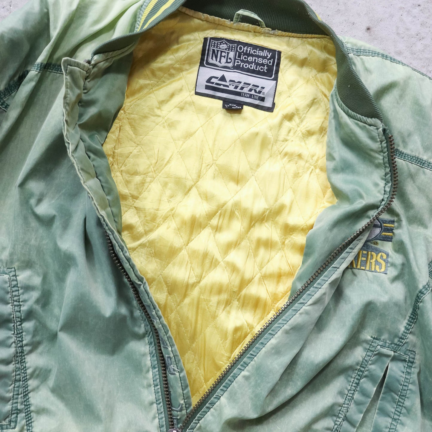 Green Bay Packers Campri Quilted Bomber Jacket - 90s (L)