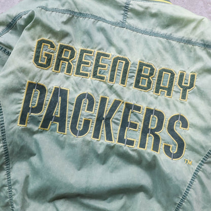 Green Bay Packers Campri Quilted Bomber Jacket - 90s (L)