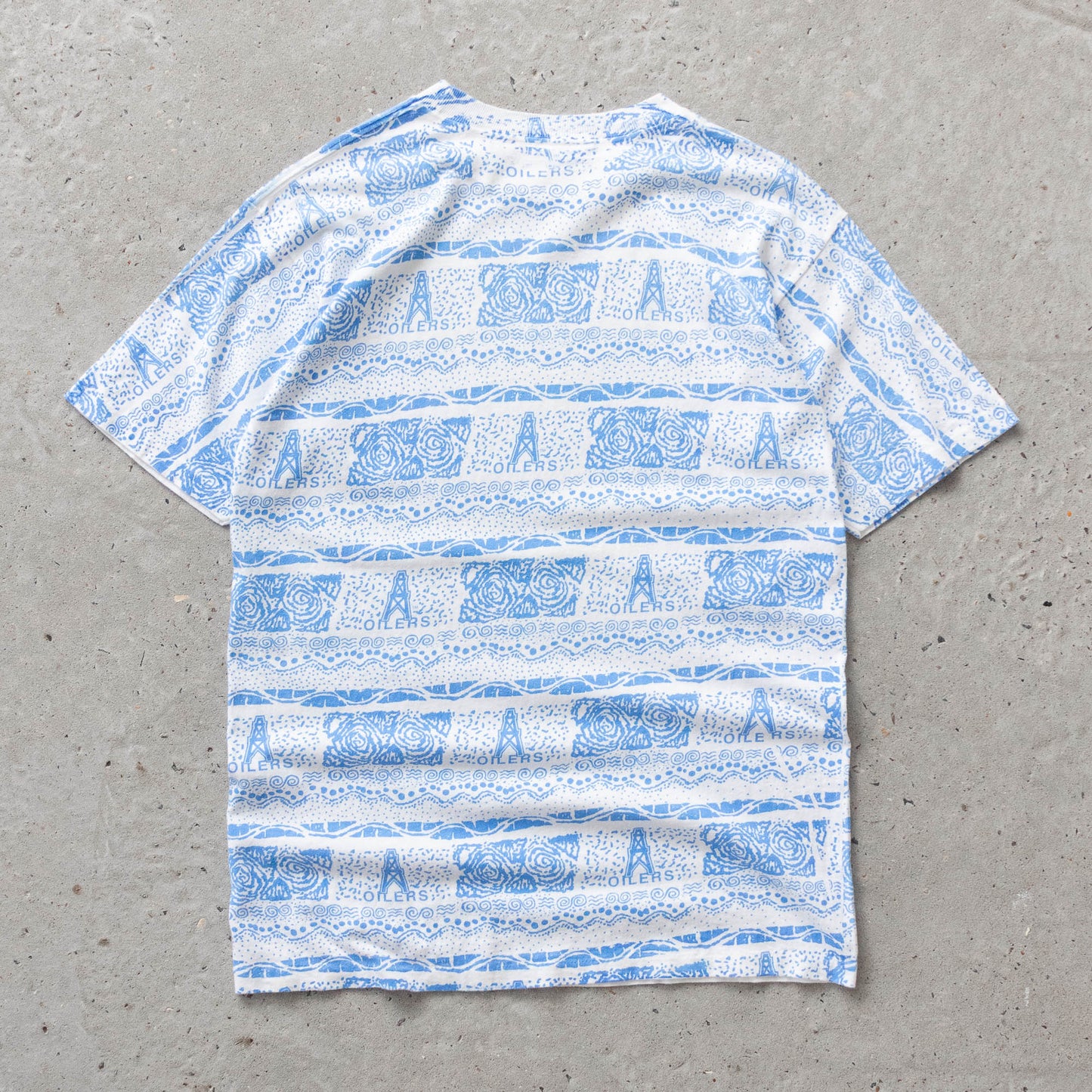 Vintage 90s Houston Oilers AOP NFL Tee - M