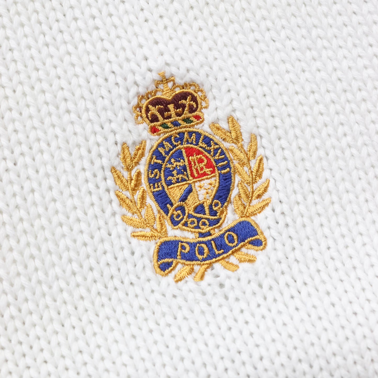 Polo Ralph Lauren Embroidered Crest Knit Sweater - 2000s (M)