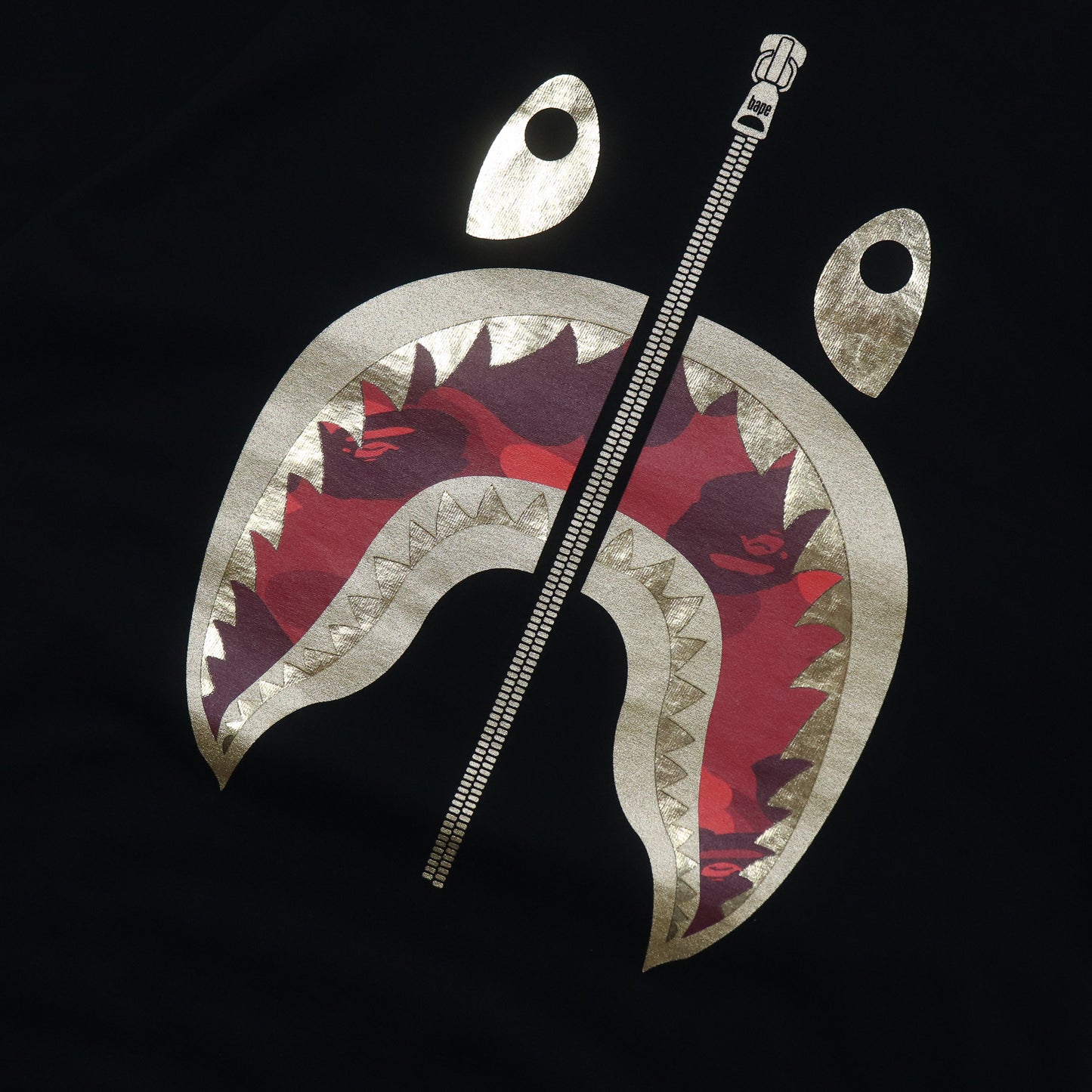 A Bathing Ape BAPE Gold Shark T-Shirt - M