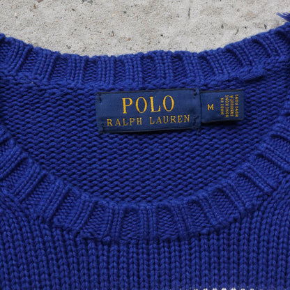 Polo Ralph Lauren Embroidered Crest Knit Sweater - 2000s (M)