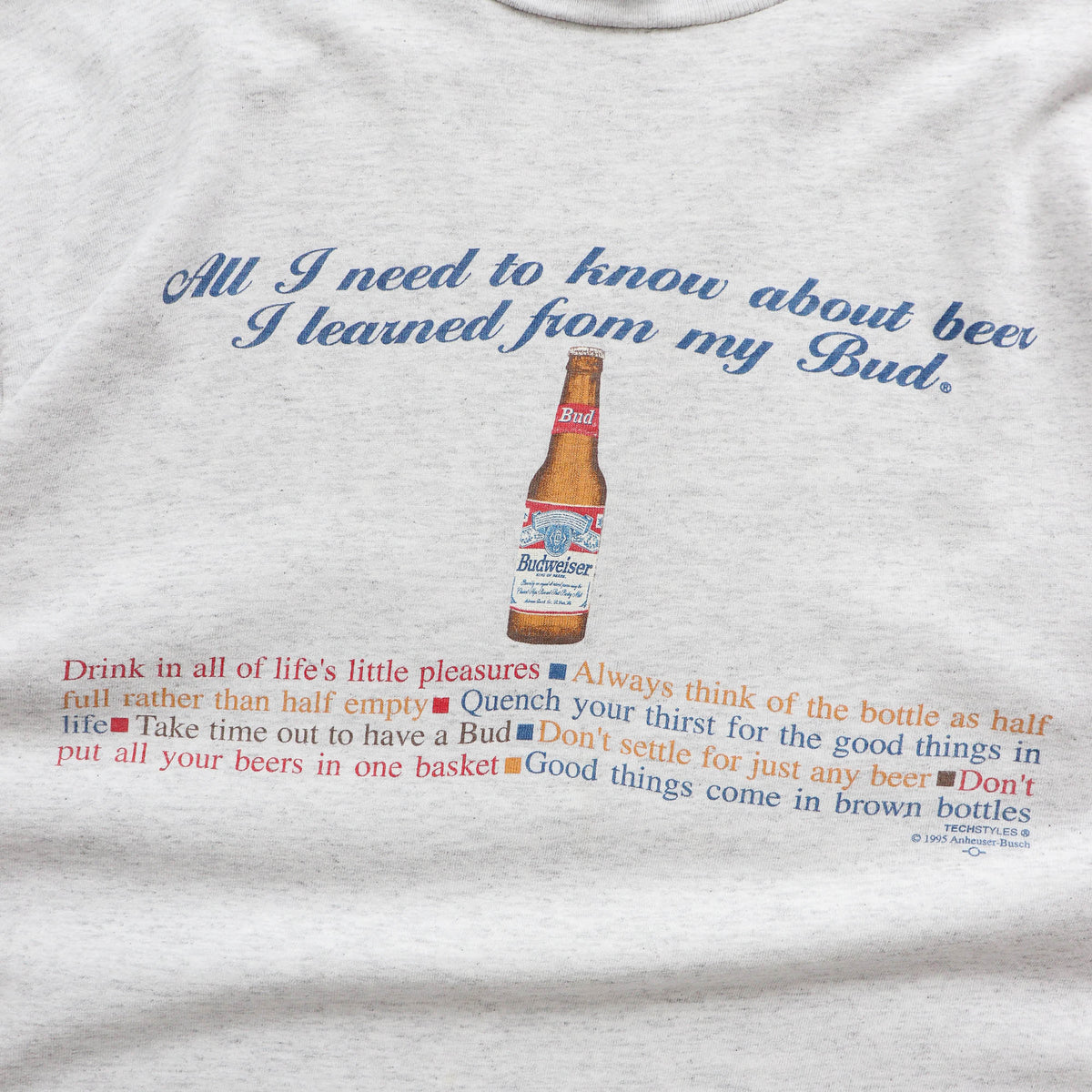 Budweiser 'I Learned From My Bud' Tee - 1995 (L)