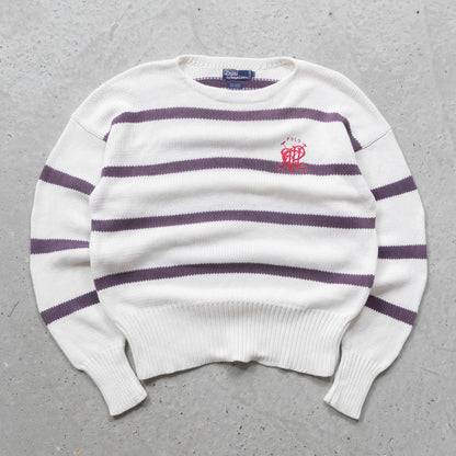 Polo Ralph Lauren Crest Striped Knit Sweater - 90s (L)