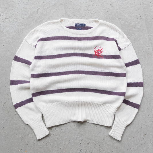 Polo Ralph Lauren Crest Striped Knit Sweater - 90s (L)