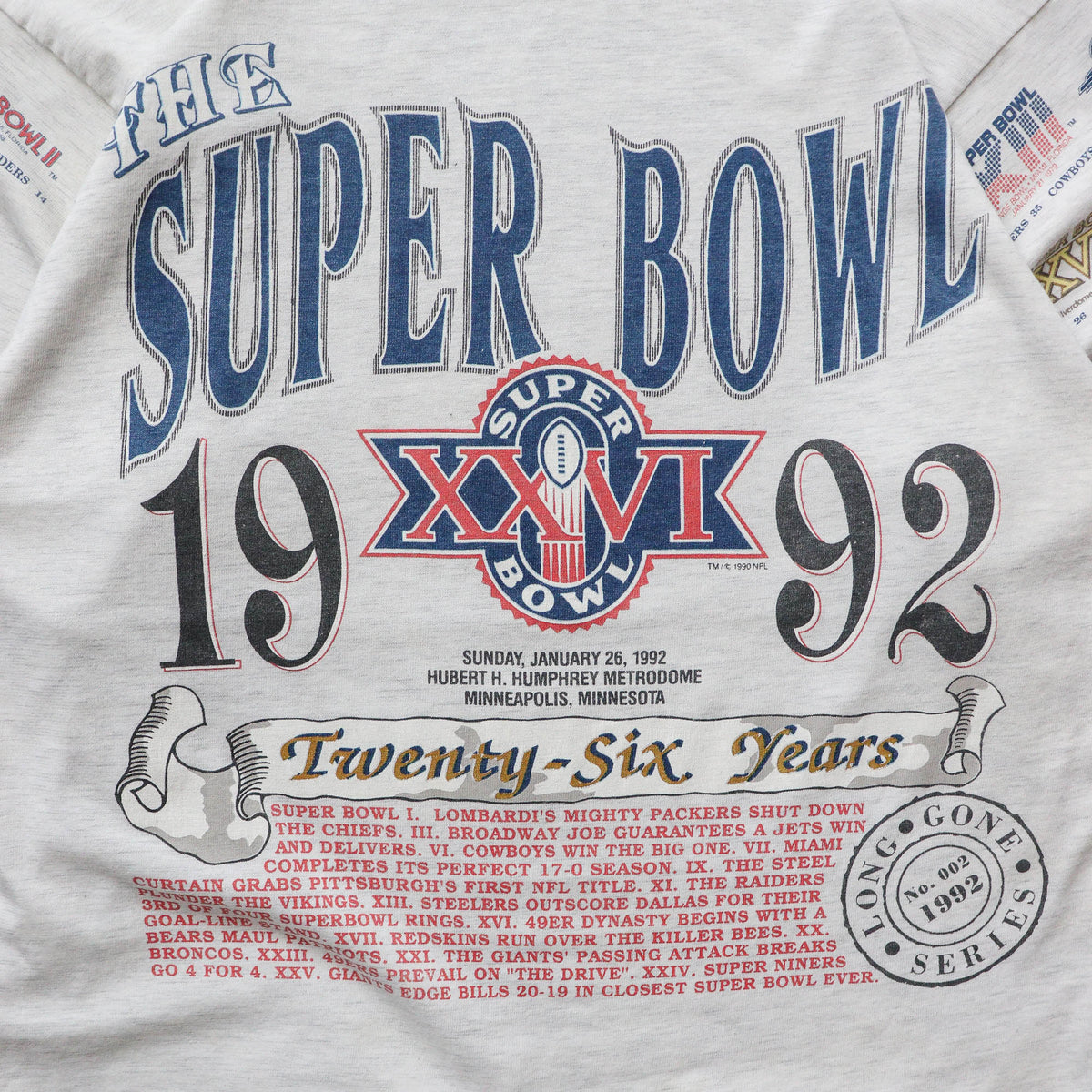 Super Bowl XXVI Long Gone NFL Tee – 1992 (L)