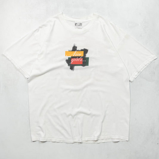 Vintage 90s Nike Nice Girls Kick Balls Too Tee- L
