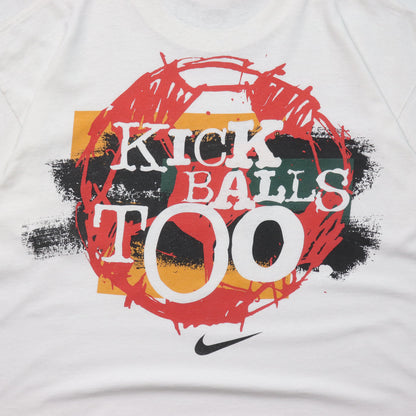 Vintage 90s Nike Nice Girls Kick Balls Too Tee- L