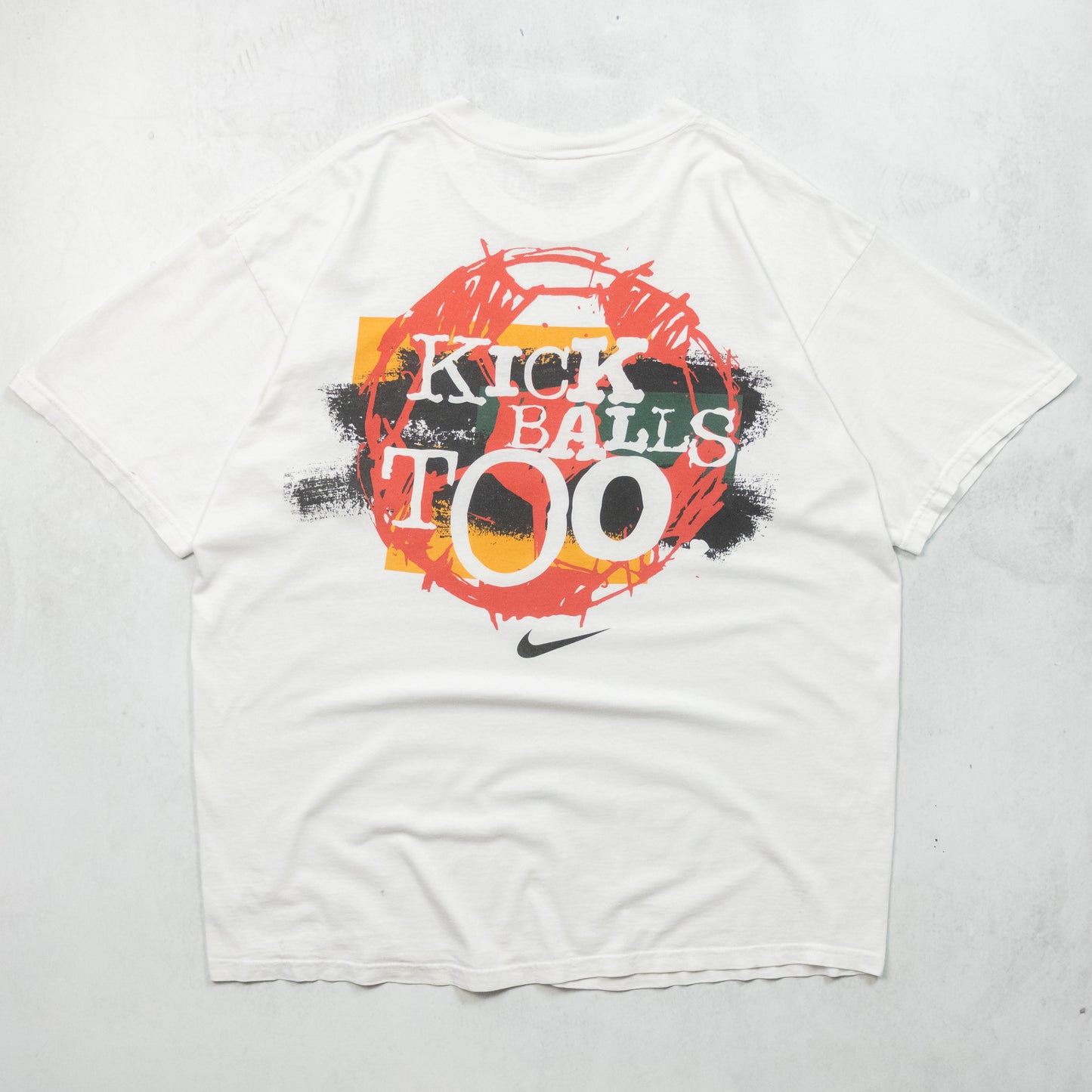 Vintage 90s Nike Nice Girls Kick Balls Too Tee- L