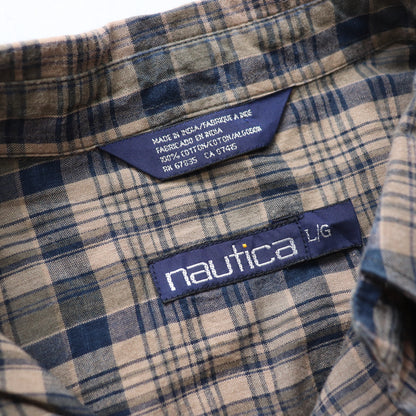 Vintage Nautica Plaid Button Up Shirt - L