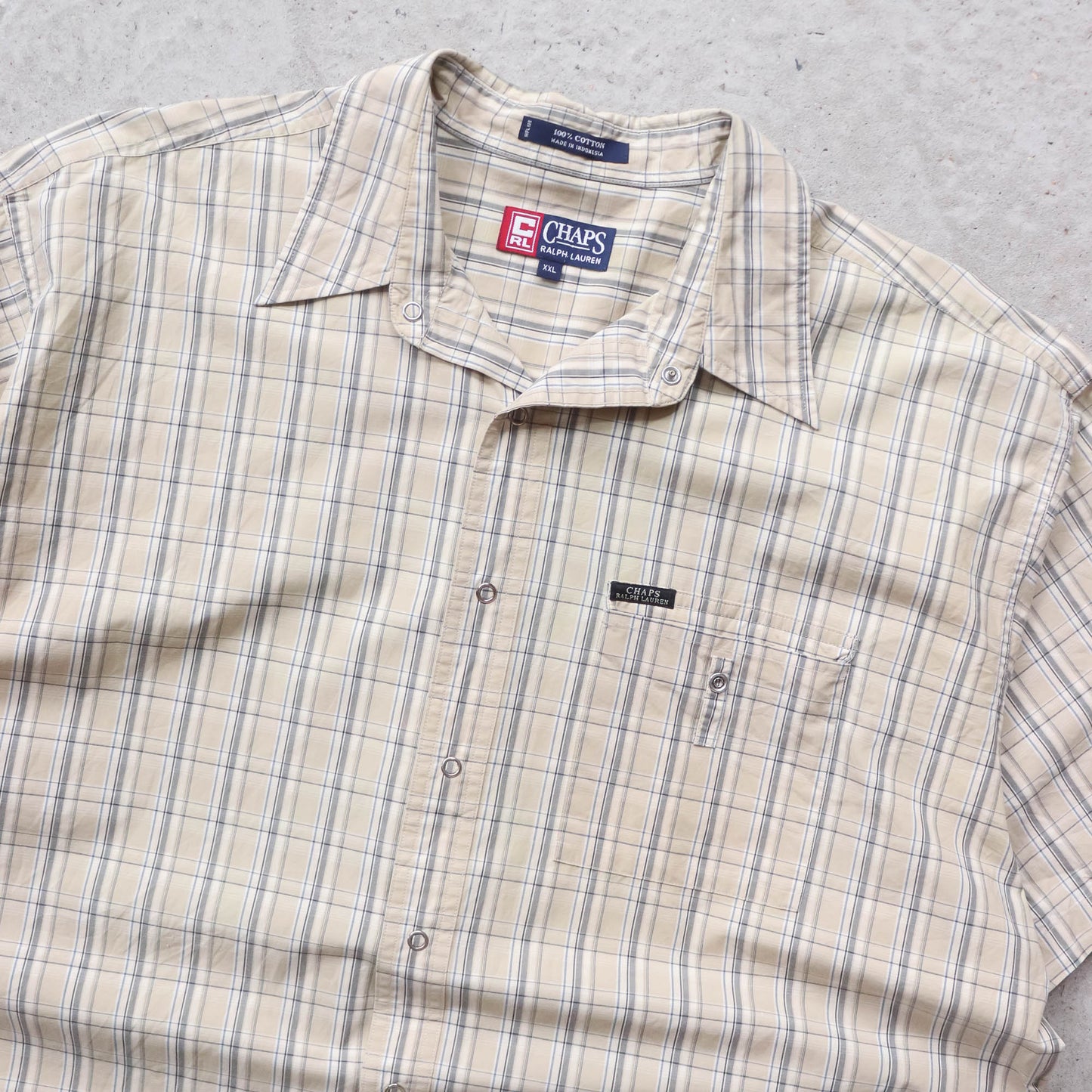 Chaps Ralph Lauren Plaid Snap-Button Shirt - 90s (XXL)