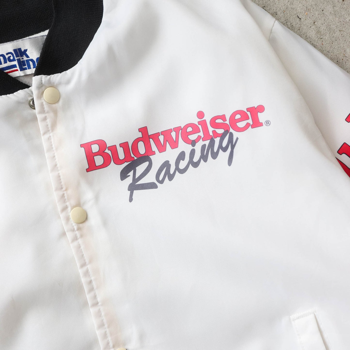 Vintage 90s Budweiser Racing Chalk Line Jacket - L