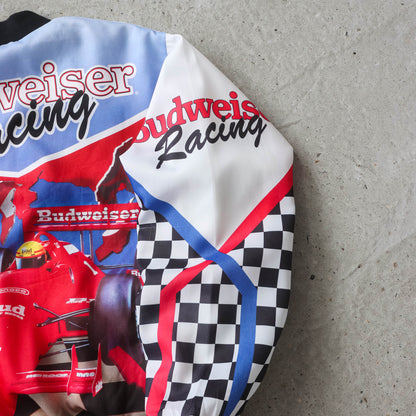 Vintage 90s Budweiser Racing Chalk Line Jacket - L