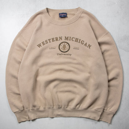 Vintage Western Michigan University NCAA Crewneck - L