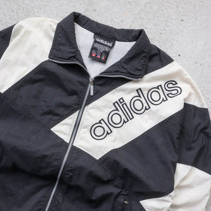 Adidas 3-Stripe Spellout Windbreaker Jacket - 90s (L)