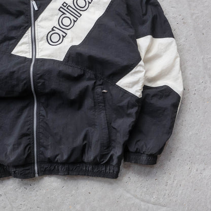 Adidas 3-Stripe Spellout Windbreaker Jacket - 90s (L)