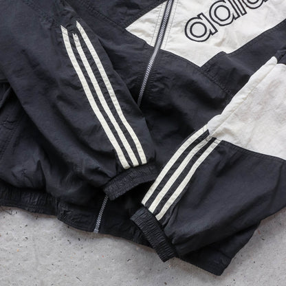 Adidas 3-Stripe Spellout Windbreaker Jacket - 90s (L)