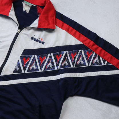 Vintage 90s Diadora Logo Track Jacket - XL