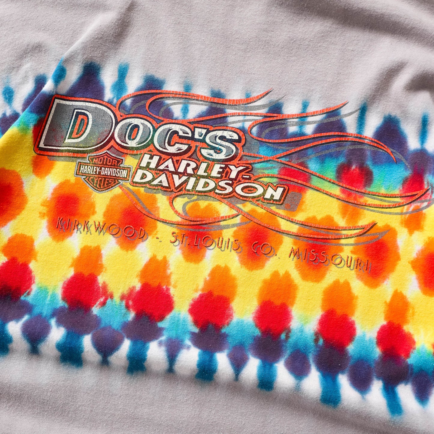 Vintage 90s Harley Davidson Tie Dye Tee - L