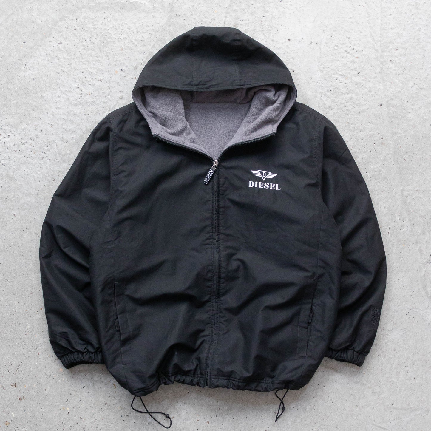 Diesel Reversible Hooded Fleece Jacket - 2000s (L)