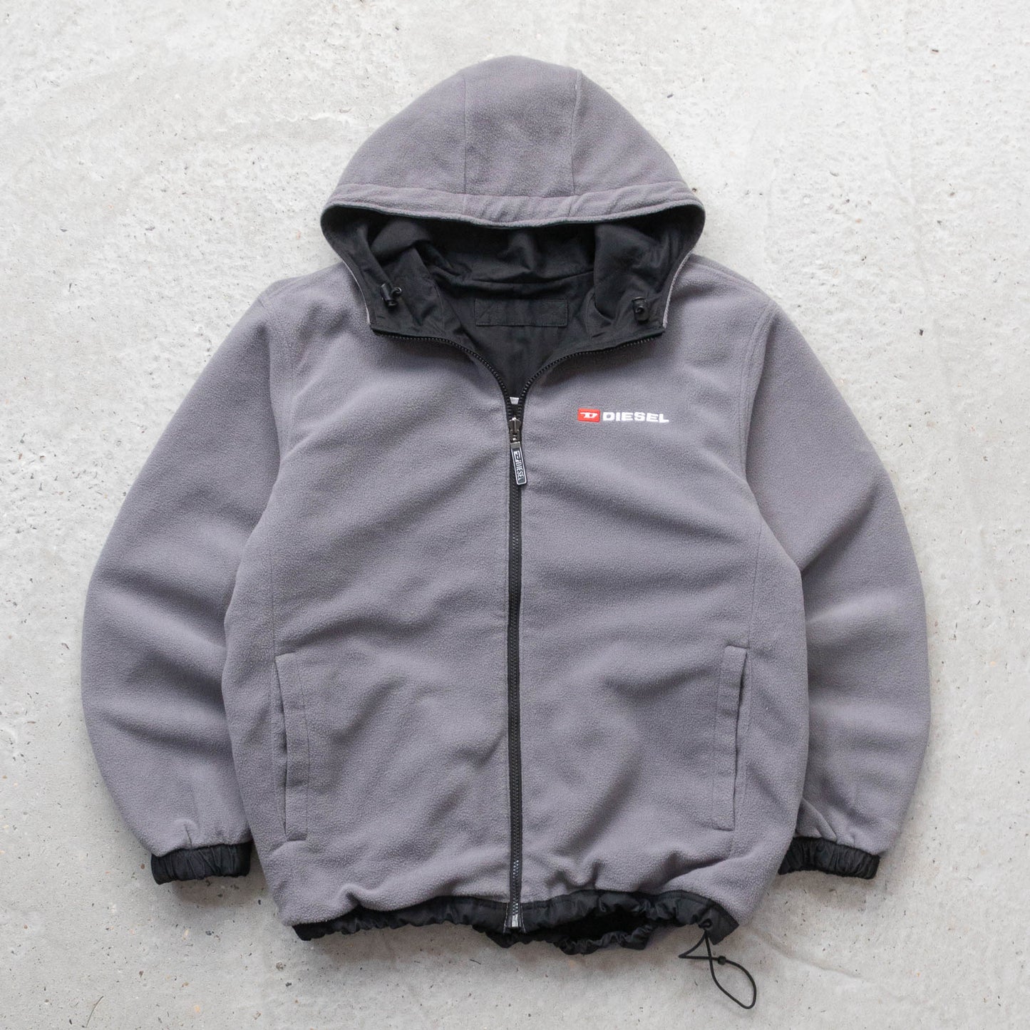 Diesel Reversible Hooded Fleece Jacket - 2000s (L)