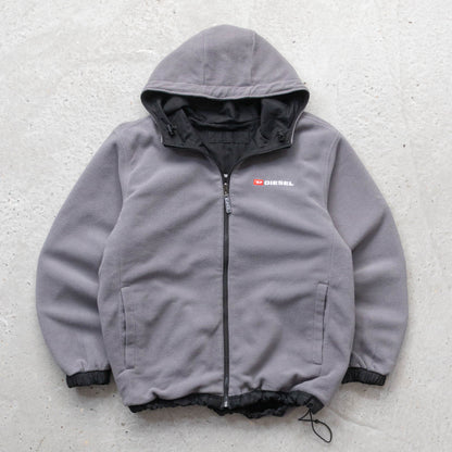 Diesel Reversible Hooded Fleece Jacket - 2000s (L)