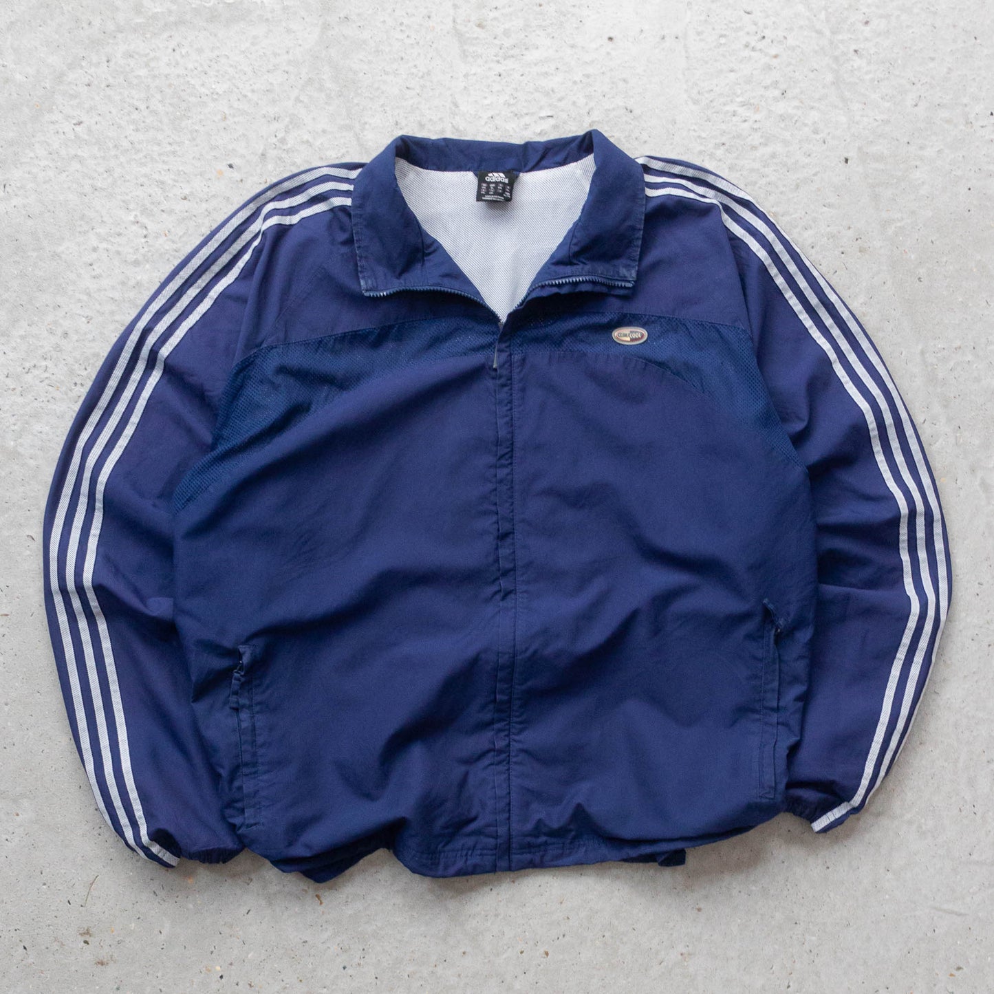 Adidas 3-Stripe Mesh Panelled Windbreaker Jacket - 2000s (XXL)