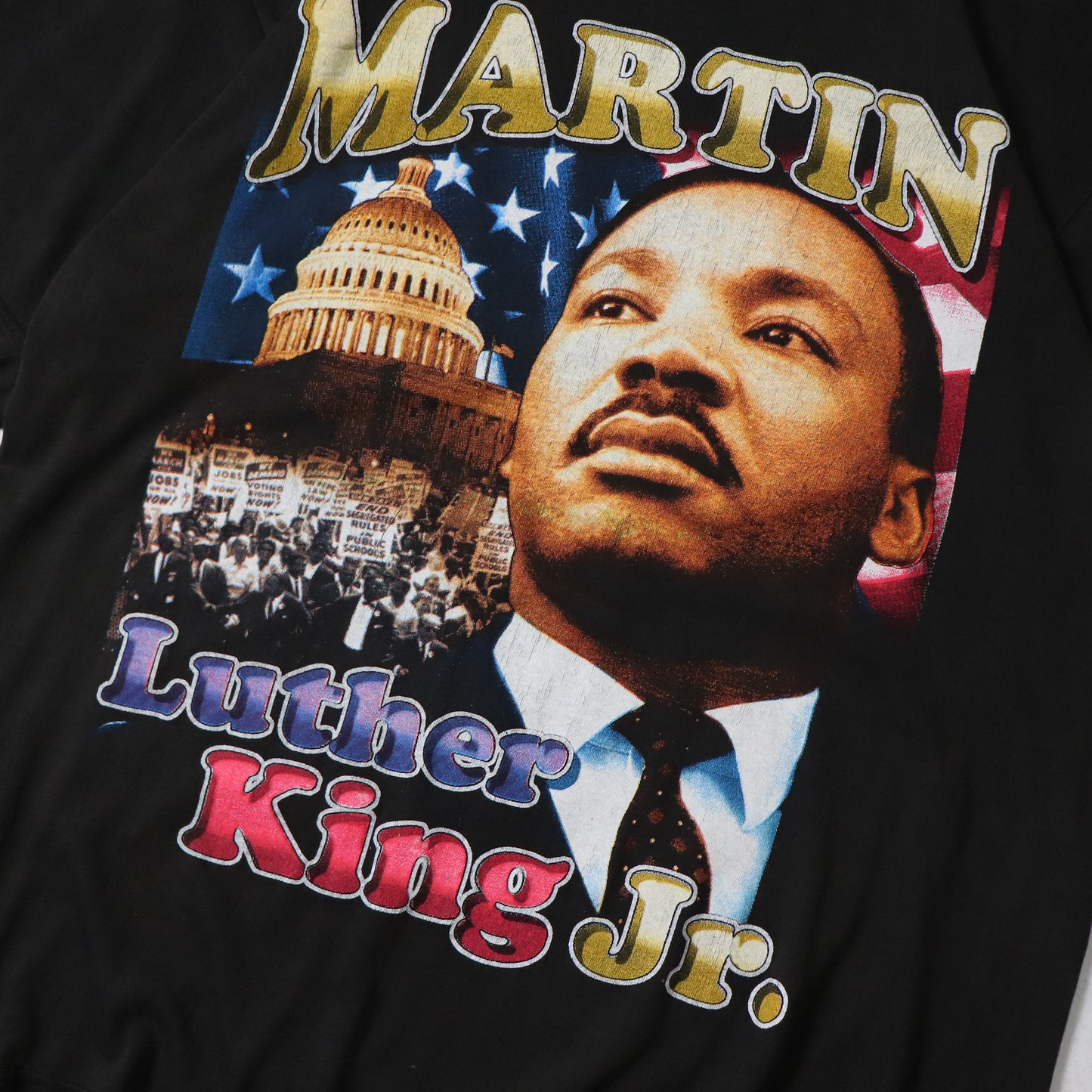 Vintage 90s Martin Luther King Jr & Malcolm X Rap Tee - XL